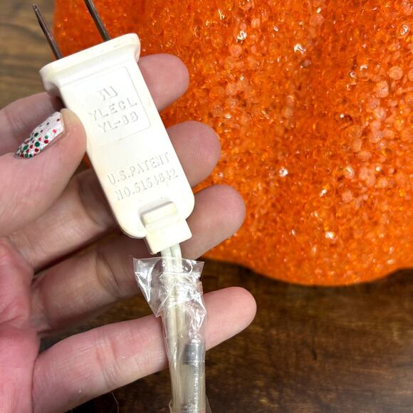 Jack O Lantern Pumpkin Melted Plastic Popcorn Light Up Vintage Halloween 8.5" - Picture 8 of 15